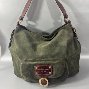 Michael Michael Kors Forest Green Suede Hobo Shoulder Bag